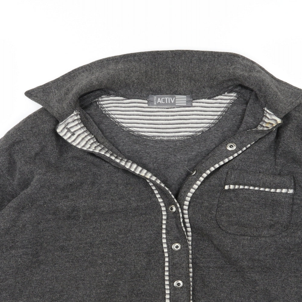 Instyle Womens Grey  Knit Cardigan Jumper Size M