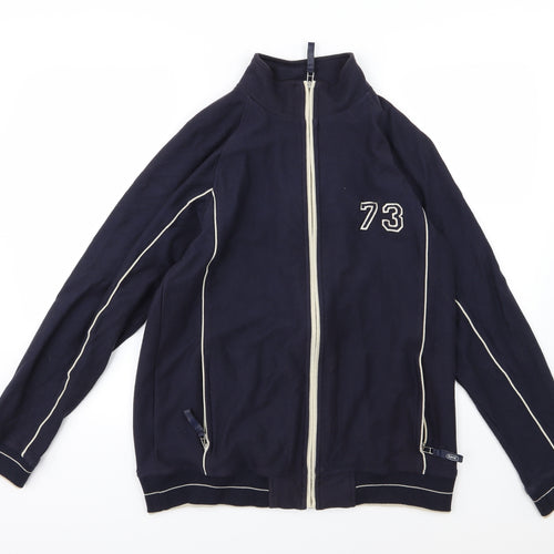 Easy Mens Blue  Jersey Full Zip Sweatshirt Size L