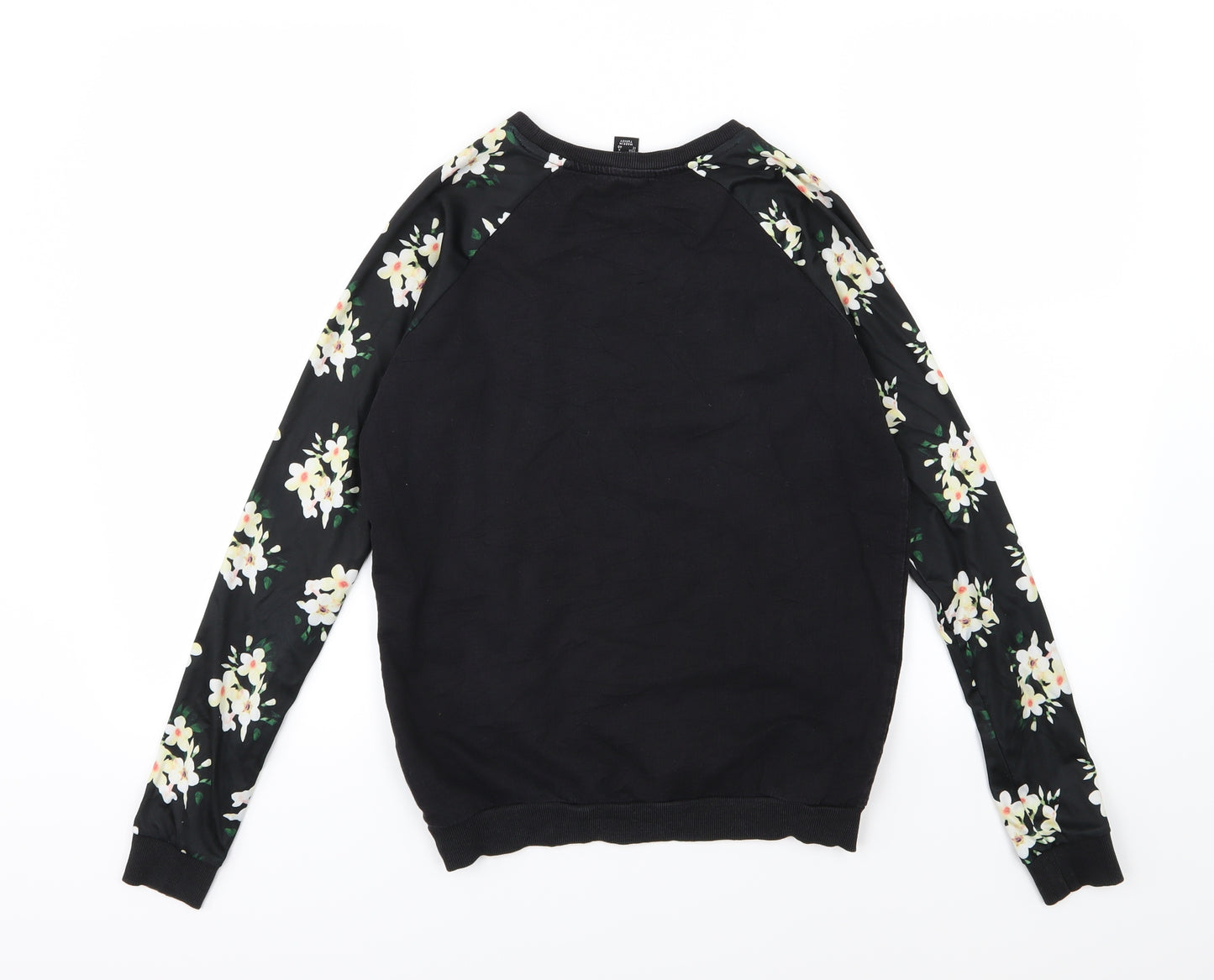 Atmosphere Womens Black Floral Jersey Pullover Sweatshirt Size 8