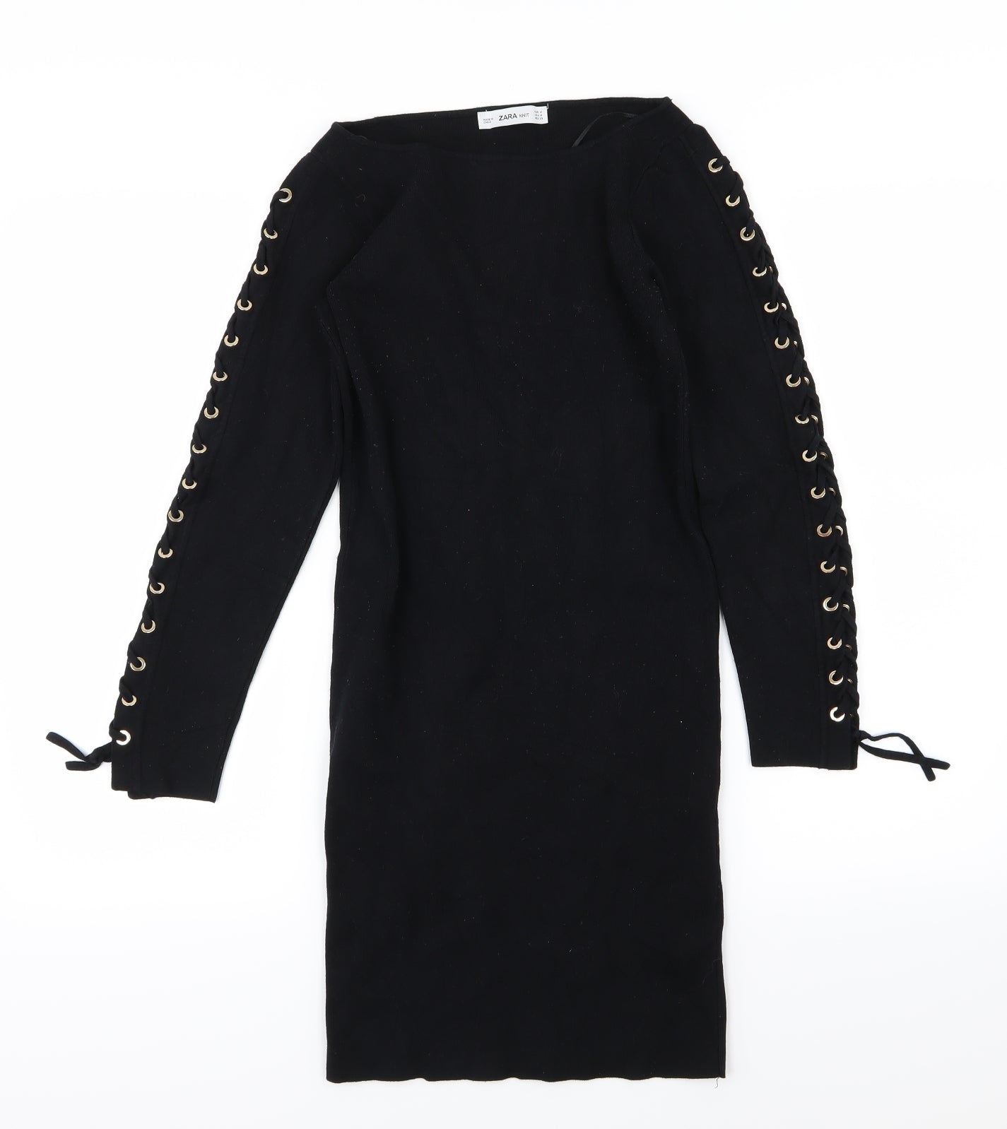 Zara Womens Black  Knit Jumper Dress  Size M