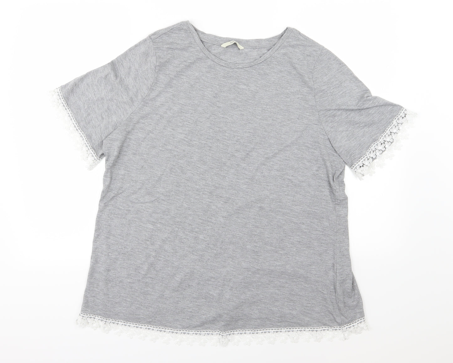 George Womens Grey Floral Jersey Basic T-Shirt Size 20