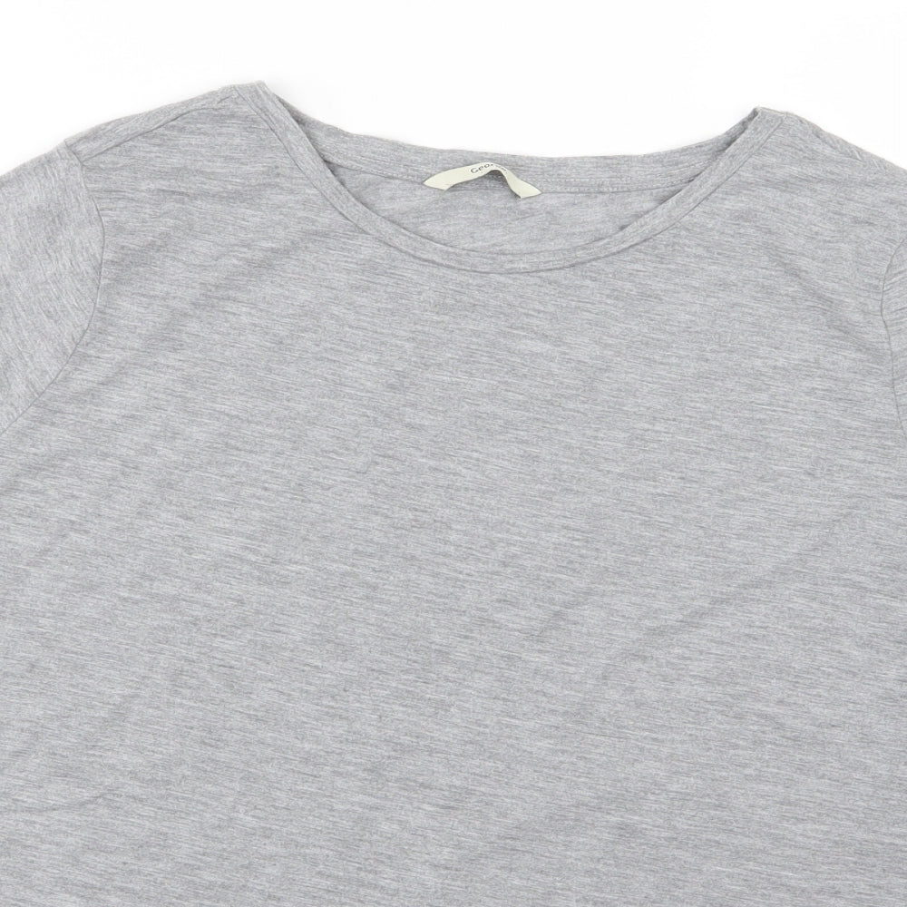 George Womens Grey Floral Jersey Basic T-Shirt Size 20