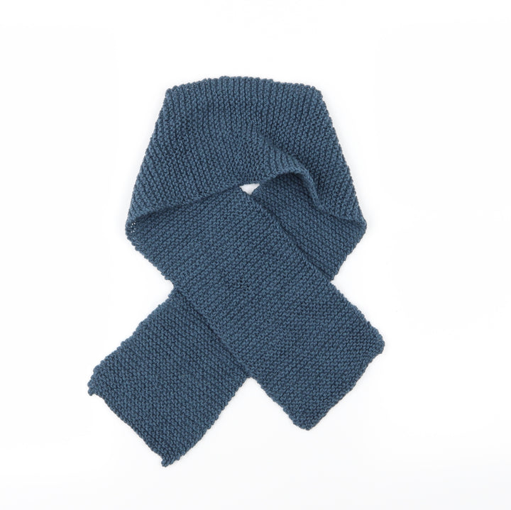 Preworn Mens Blue Knit Rectangle Scarf Scarf One Size