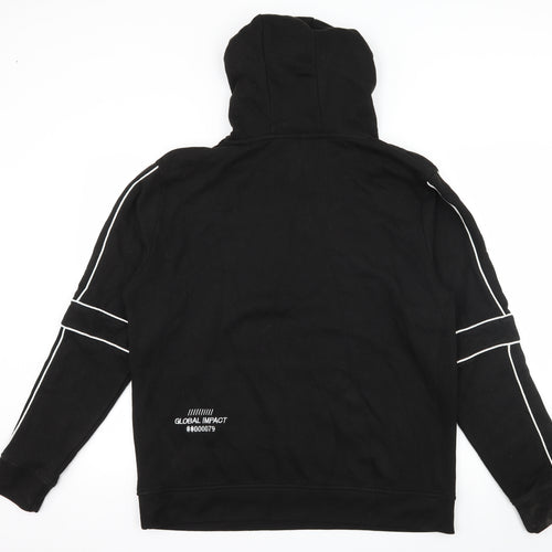 Primark Mens Black Striped Jersey Pullover Hoodie Size XL