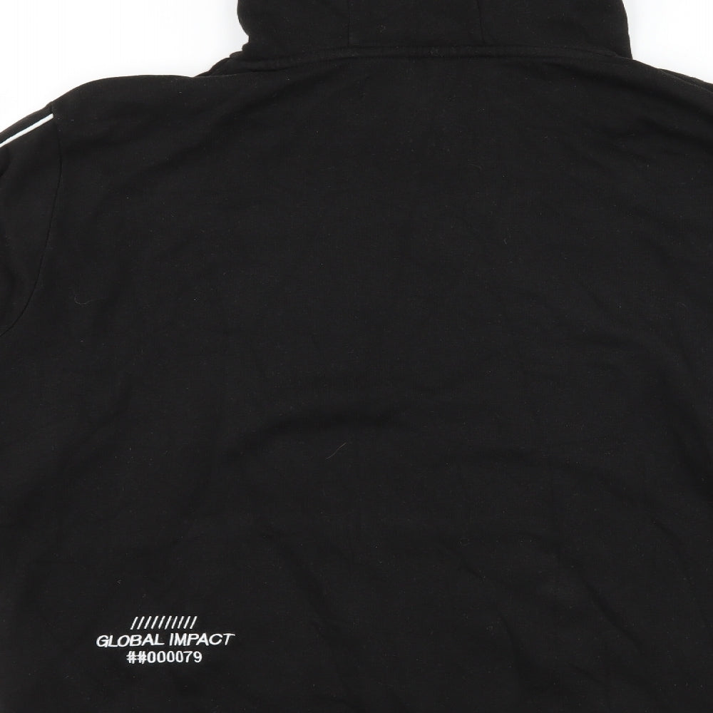 Primark Mens Black Striped Jersey Pullover Hoodie Size XL