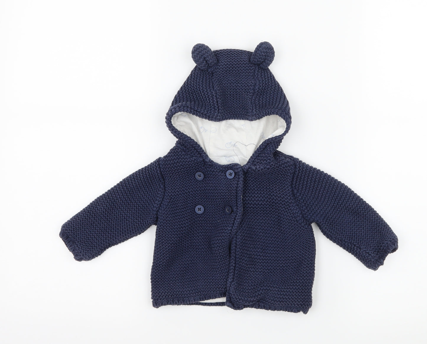 Marks and Spencer Boys Blue  Knit Cape Jumper Size 0-3 Months