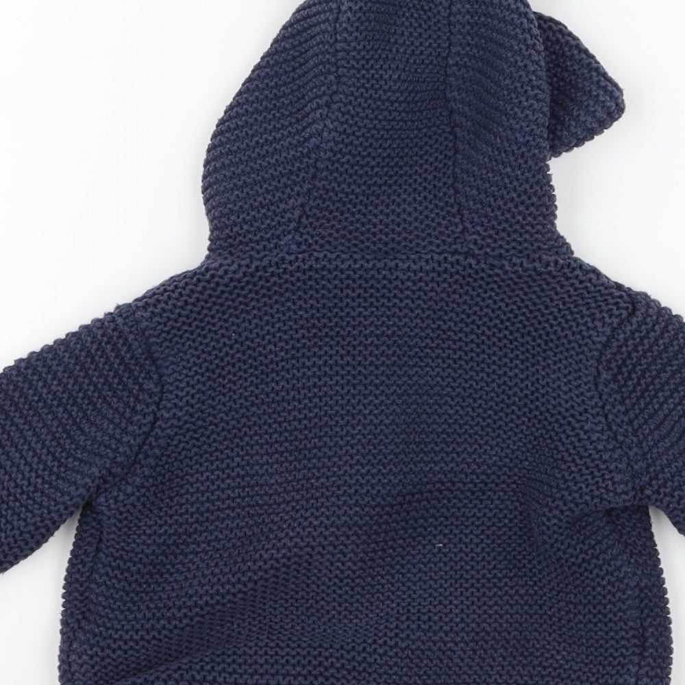 Marks and Spencer Boys Blue  Knit Cape Jumper Size 0-3 Months