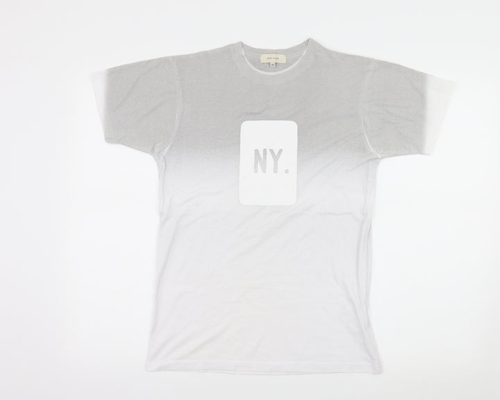 River Island Womens White Geometric Jersey Basic T-Shirt Size XS - NY