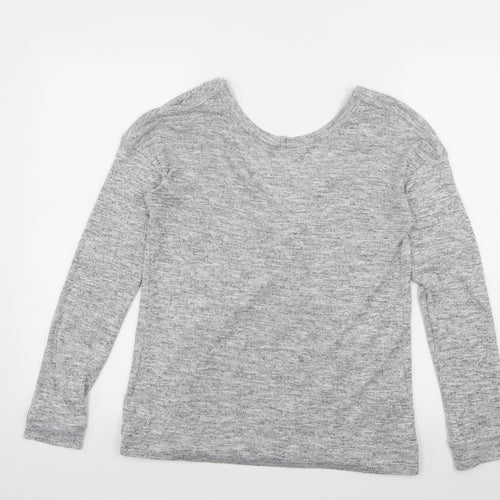 Miss Selfridge Womens Grey  Jersey Basic T-Shirt Size 8  - Open Back