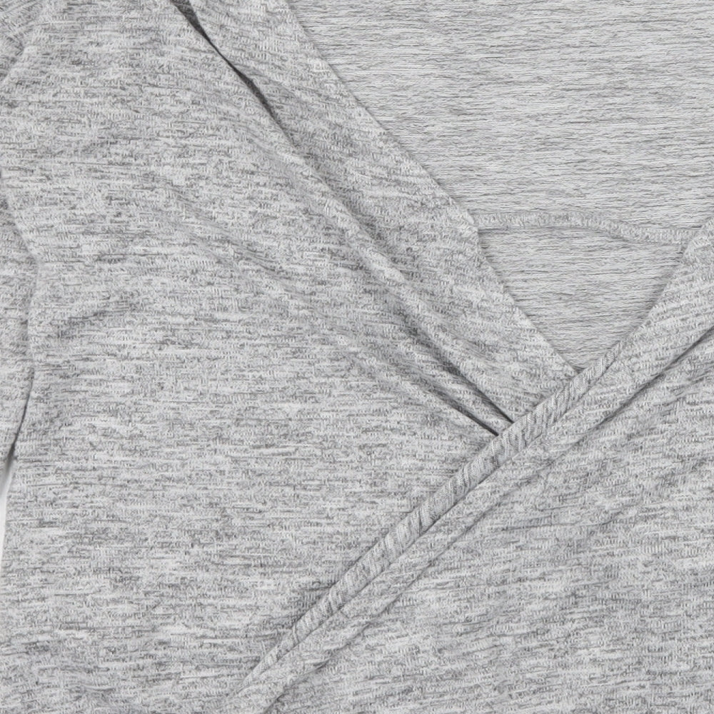 Miss Selfridge Womens Grey  Jersey Basic T-Shirt Size 8  - Open Back