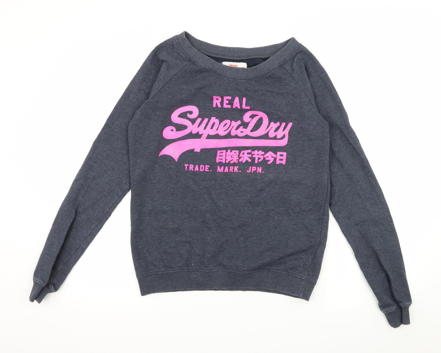 Superdry Womens Blue  Jersey Pullover Sweatshirt Size S