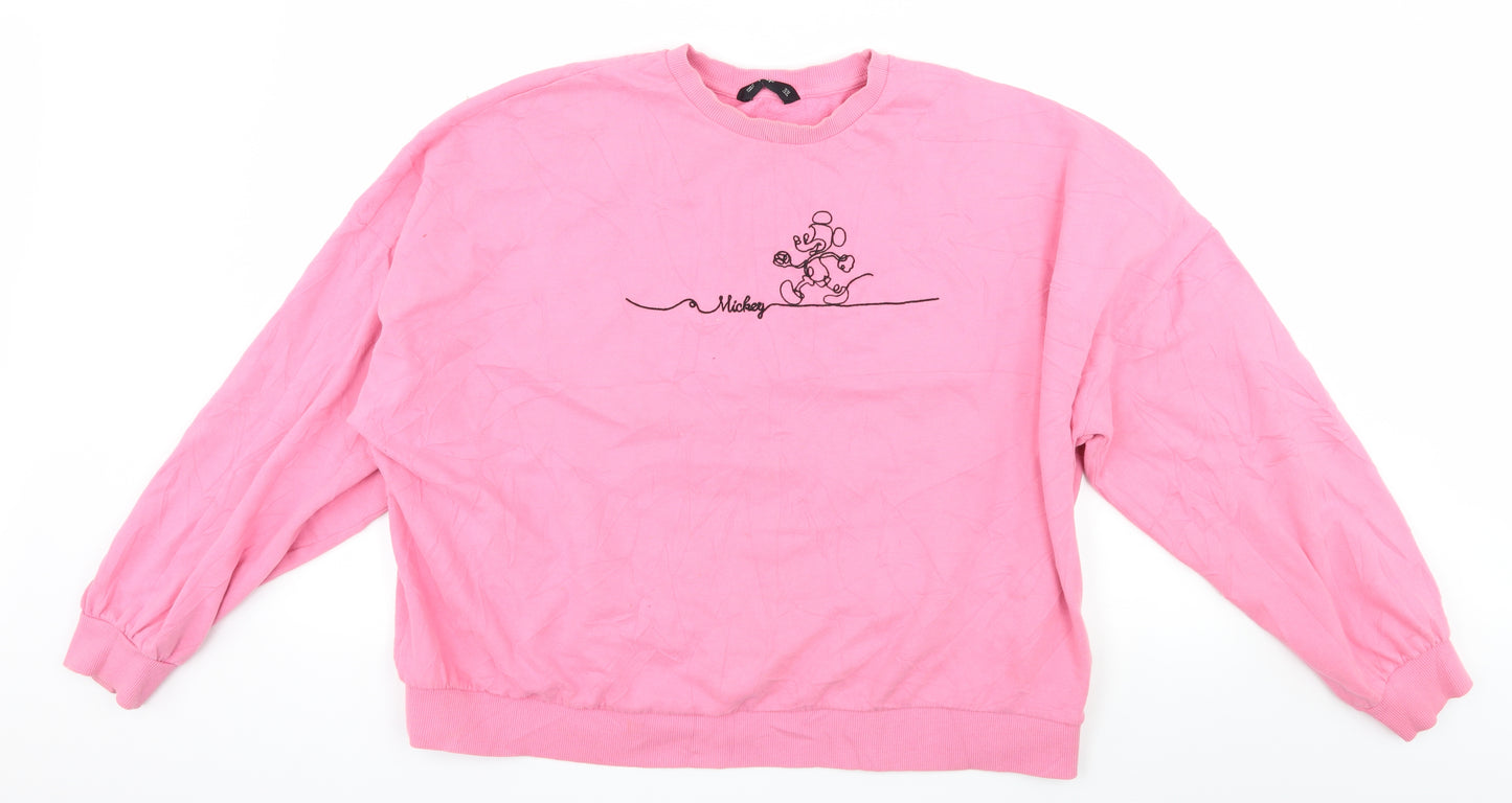 F&F Womens Pink  Jersey Pullover Sweatshirt Size 22  - Mickey mouse