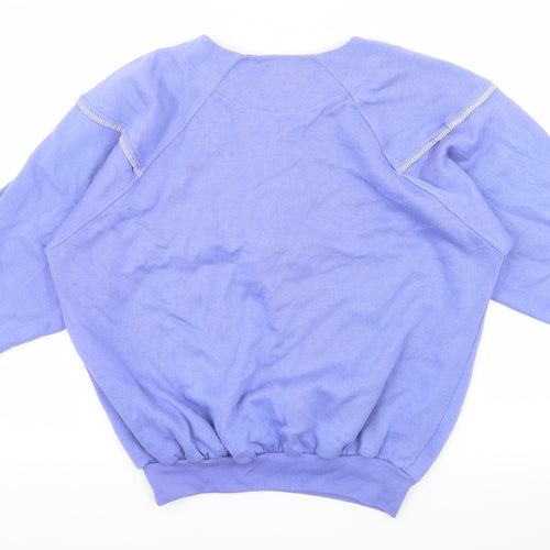 HONEY Womens Purple  Jersey Pullover Sweatshirt One Size