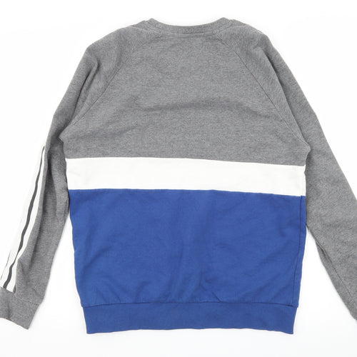 Topman Mens Blue Striped Jersey Pullover Sweatshirt Size S