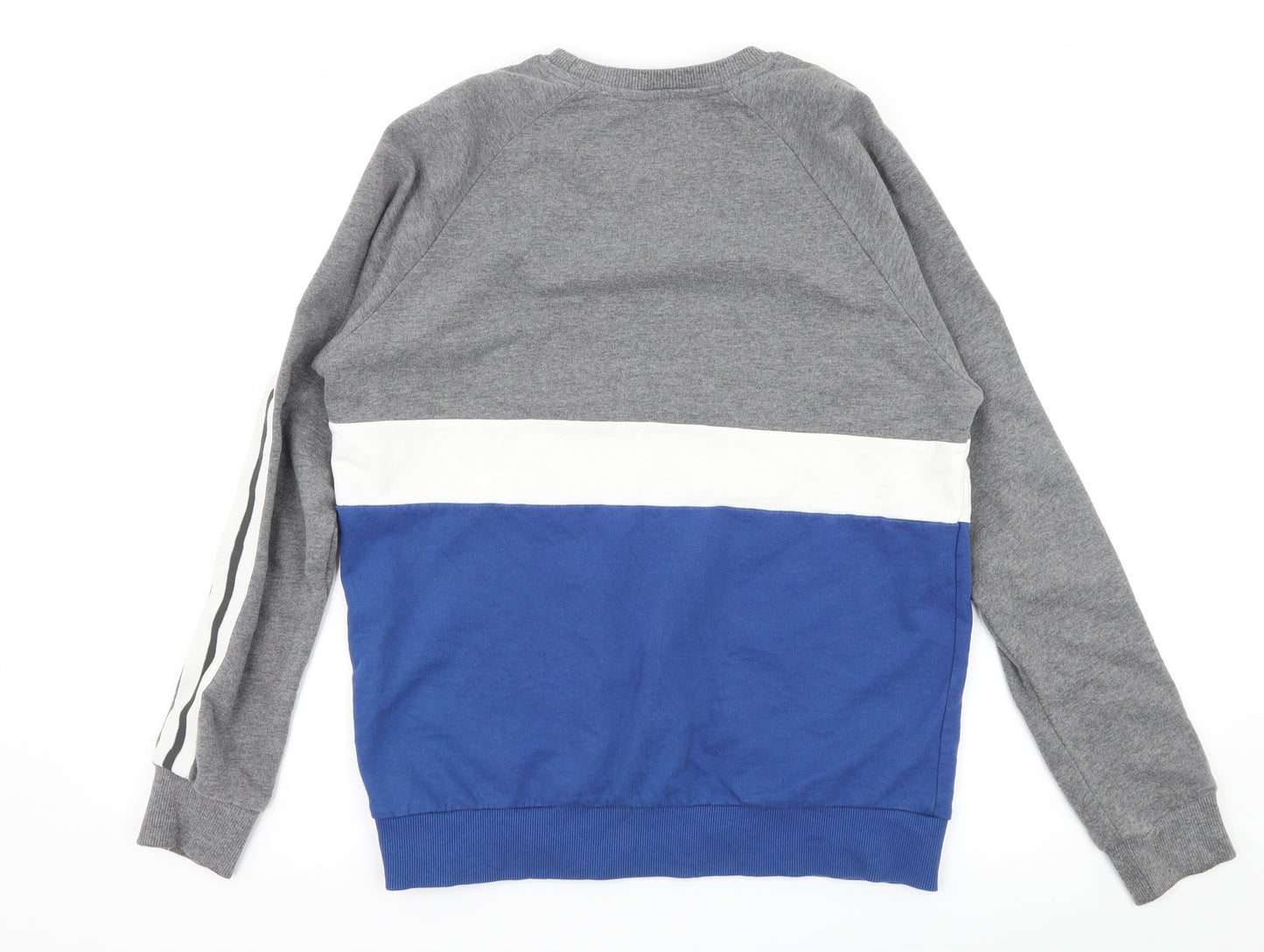 Topman Mens Blue Striped Jersey Pullover Sweatshirt Size S