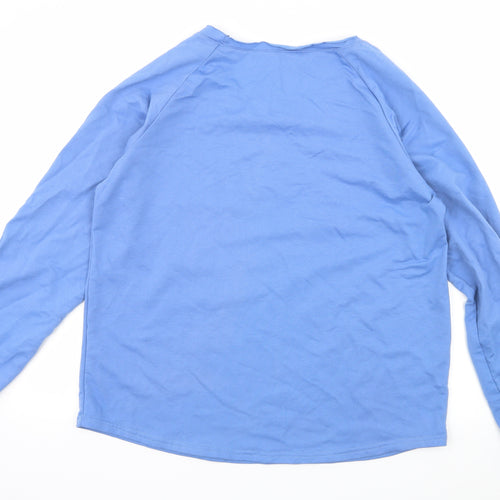 Preworn Womens Blue  Jersey Pullover Sweatshirt Size L  - Live Life