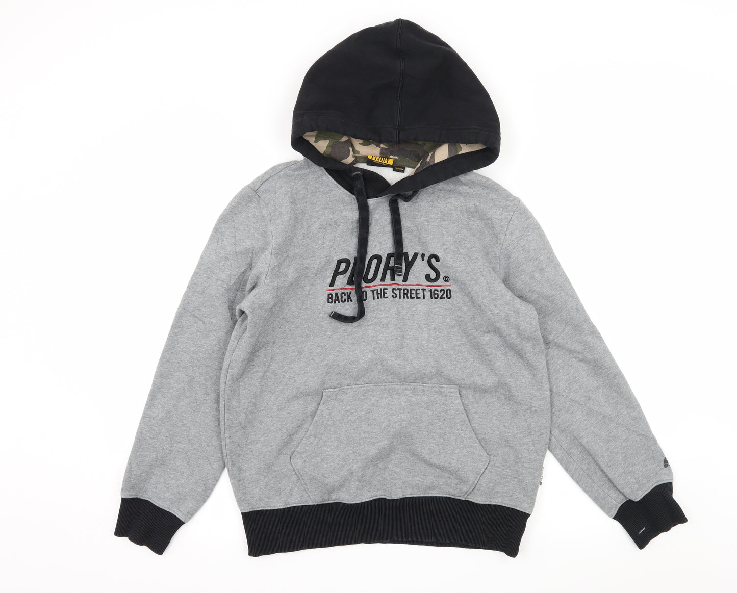 Plory Boys Grey  Jersey Pullover Hoodie Size 15 Years