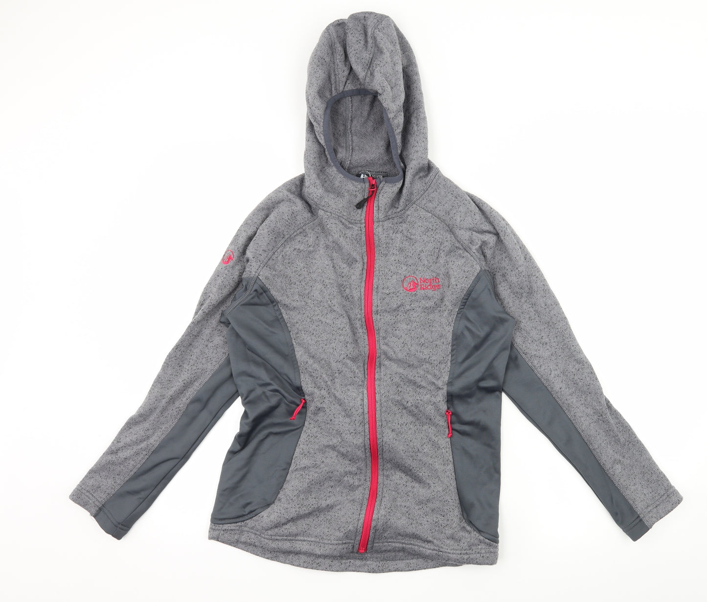 North Ridge Womens Grey  Jersey Full Zip Hoodie Size 12
