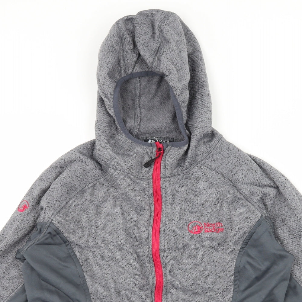 North Ridge Womens Grey  Jersey Full Zip Hoodie Size 12