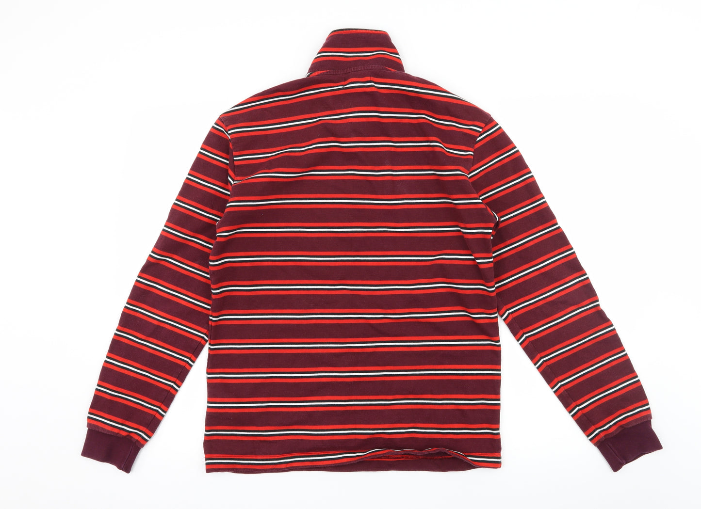 adidas Mens Red Striped Jersey Pullover Sweatshirt Size M