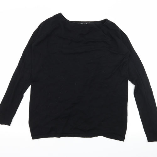Finery Womens Black  Knit Pullover Jumper Size L