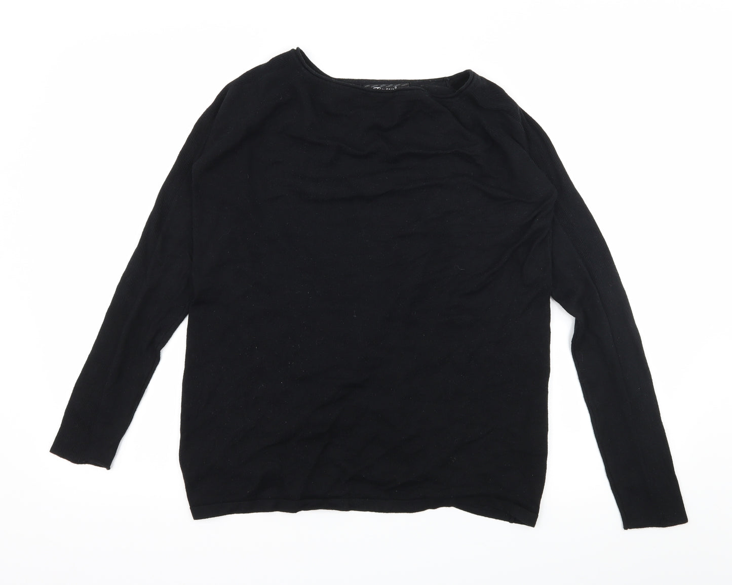 Finery Womens Black  Knit Pullover Jumper Size L