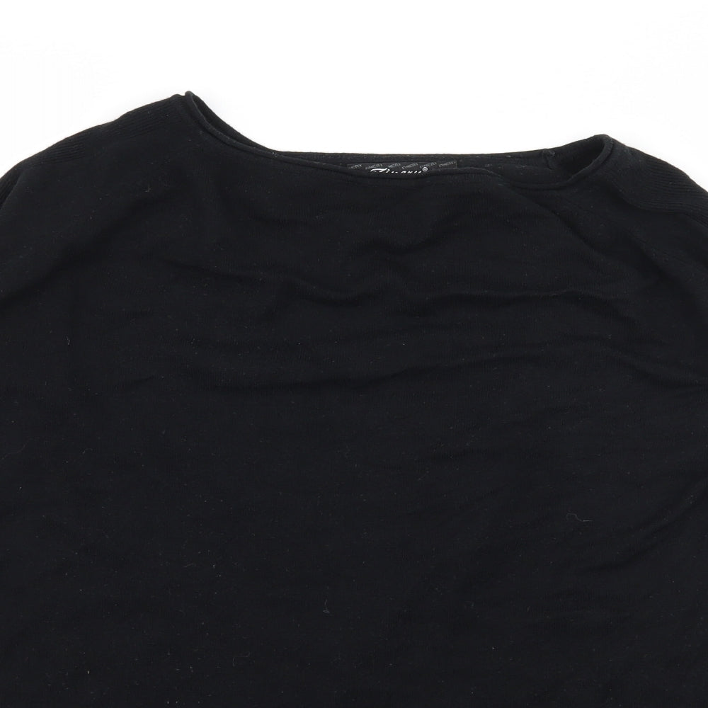 Finery Womens Black  Knit Pullover Jumper Size L