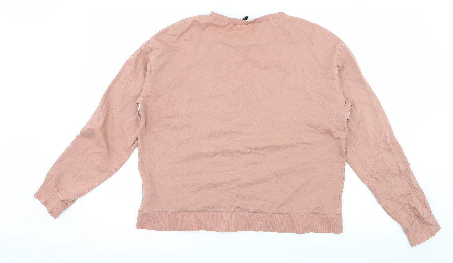 H&M Womens Pink  Jersey Pullover Sweatshirt Size M  - Seoul