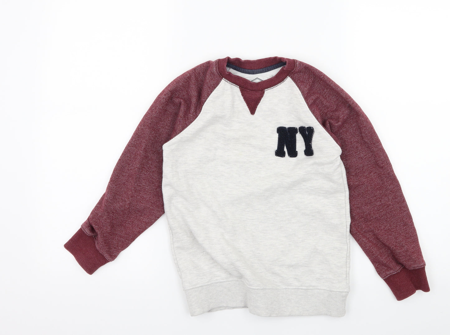 Matalan Boys Grey Colourblock Jersey Pullover Sweatshirt Size 9 Years  - NY
