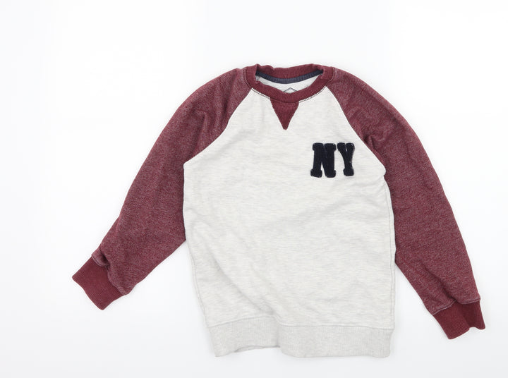 Matalan Boys Grey Colourblock Jersey Pullover Sweatshirt Size 9 Years  - NY