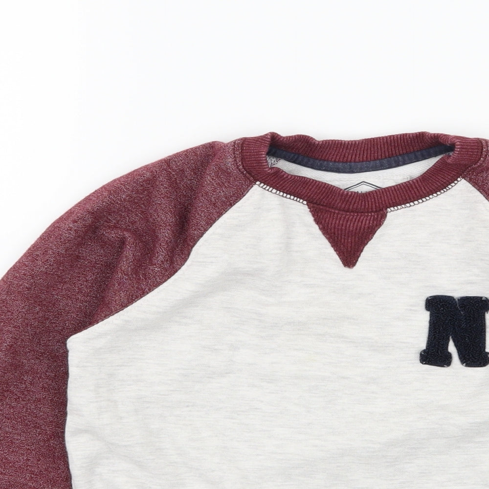 Matalan Boys Grey Colourblock Jersey Pullover Sweatshirt Size 9 Years  - NY