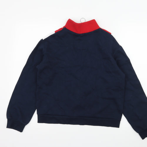 H&M Womens Blue Striped Jersey Pullover Sweatshirt Size XS