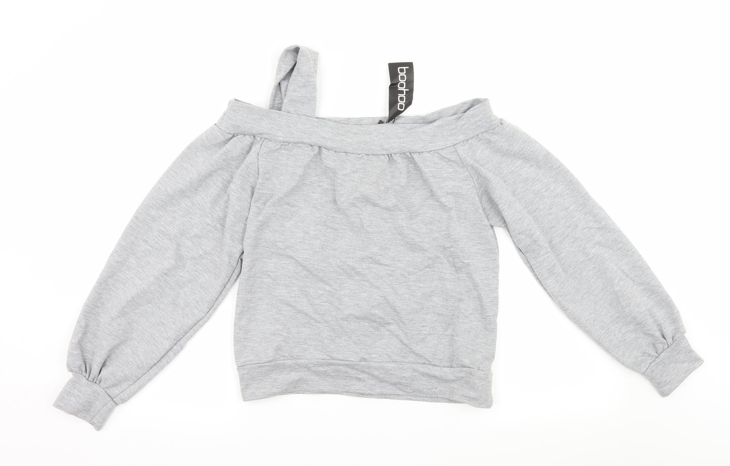 Boohoo Womens Grey  Jersey Pullover Sweatshirt Size M