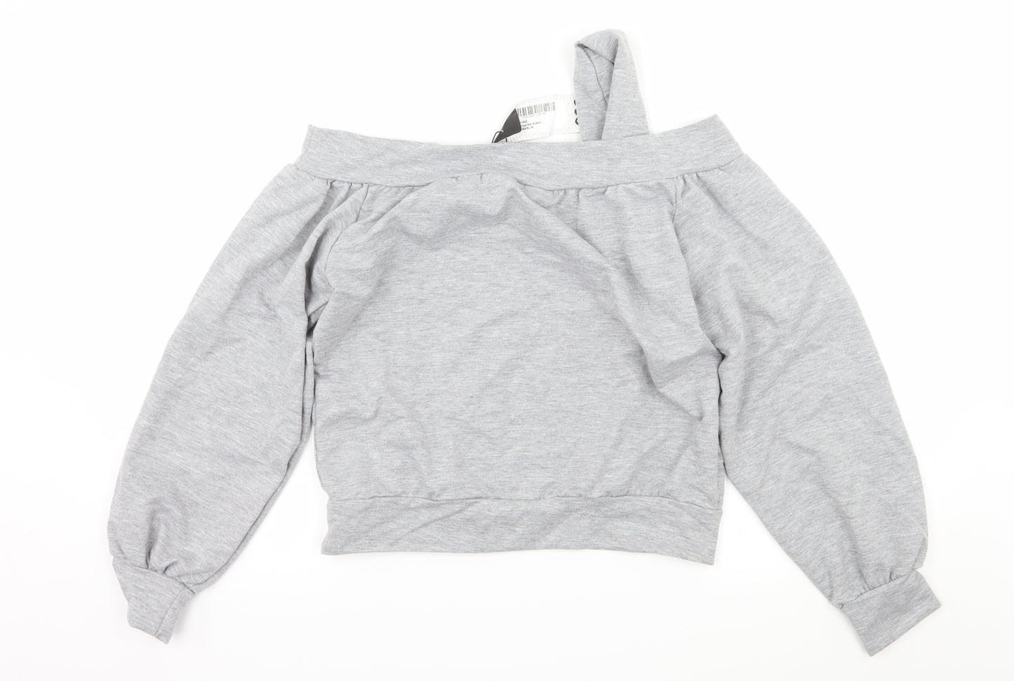 Boohoo Womens Grey  Jersey Pullover Sweatshirt Size M