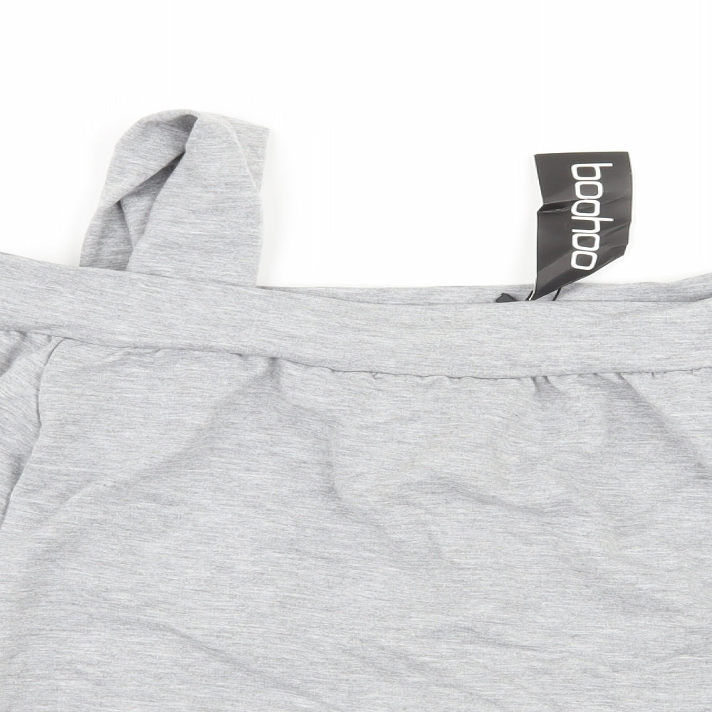 Boohoo Womens Grey  Jersey Pullover Sweatshirt Size M