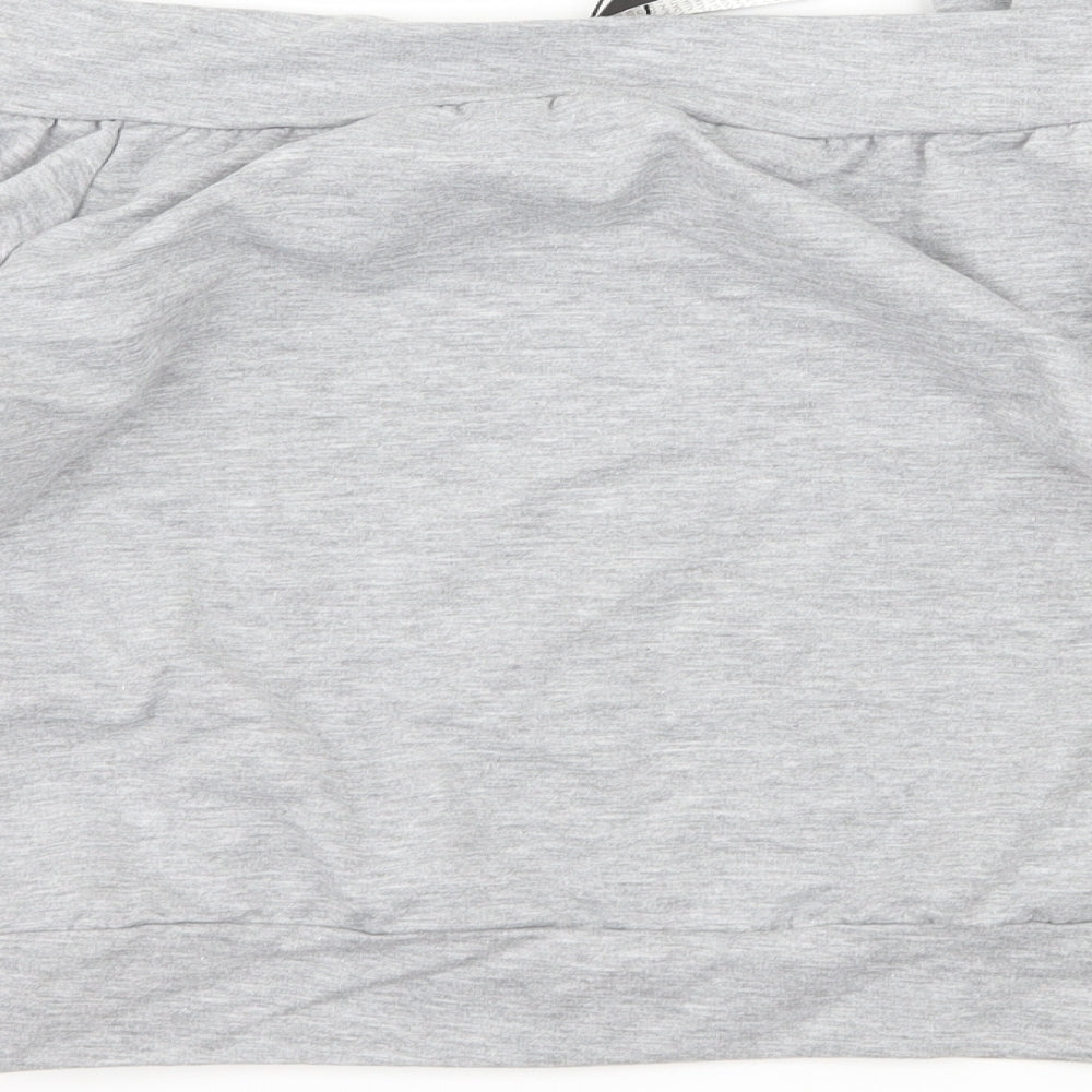 Boohoo Womens Grey  Jersey Pullover Sweatshirt Size M