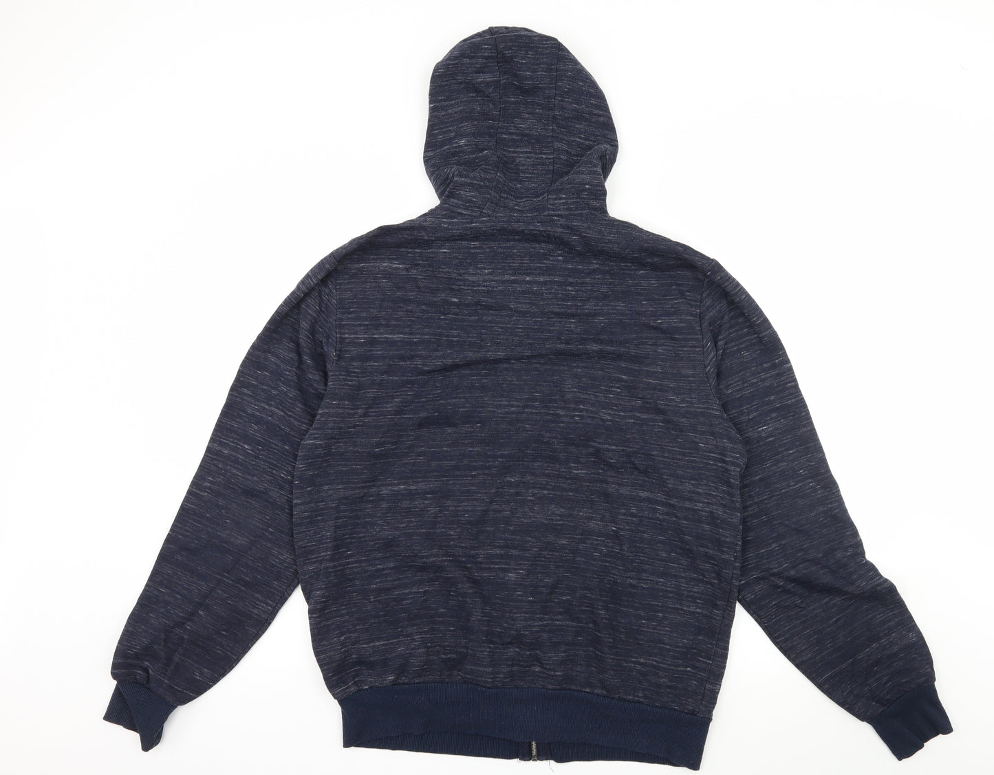 Primark Mens Blue Striped Jersey Full Zip Hoodie Size L