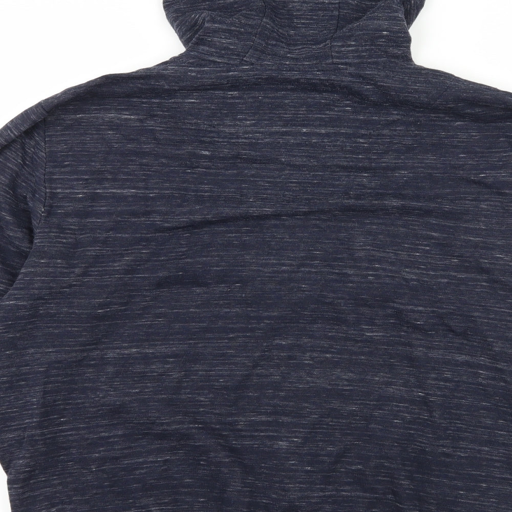 Primark Mens Blue Striped Jersey Full Zip Hoodie Size L