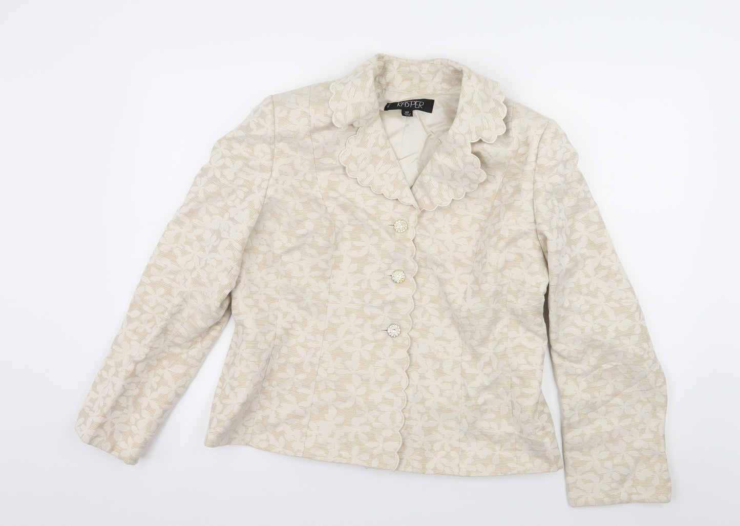 Kasper Womens Ivory Floral  Jacket  Size 20