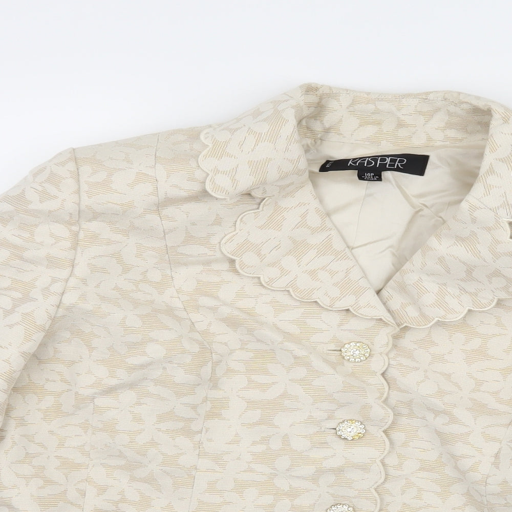 Kasper Womens Ivory Floral  Jacket  Size 20