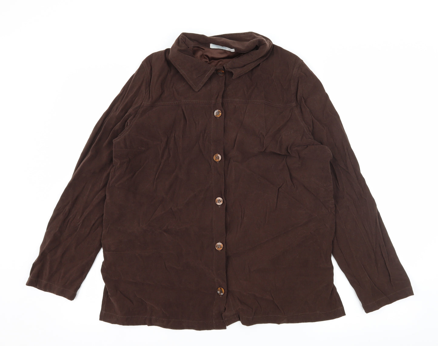 Preworn Womens Brown   Basic Button-Up Size 14