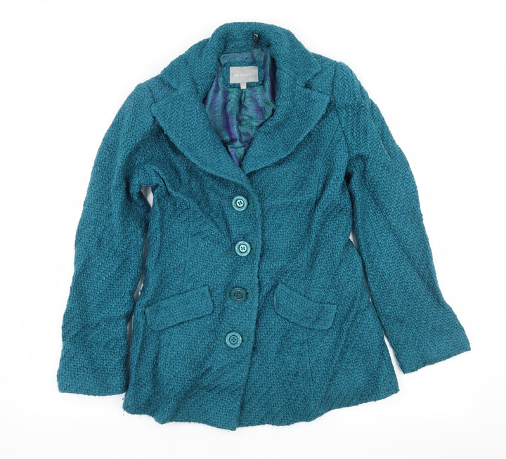 Per Una Womens Blue Overcoat Coat Size 10