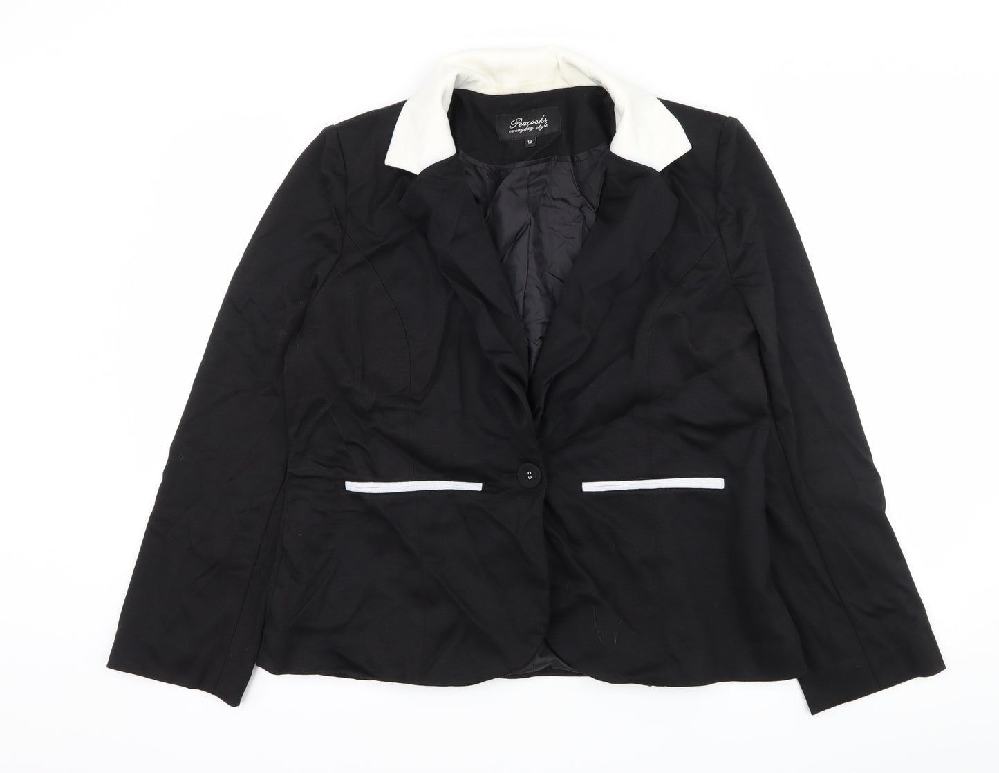 Peacocks Womens Black   Jacket Blazer Size 18