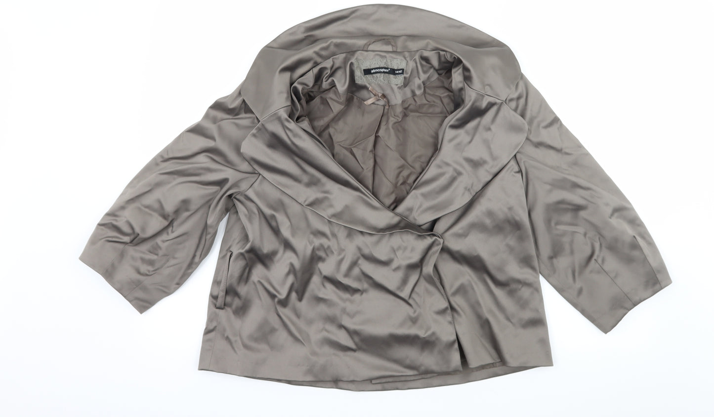 Atmosphere Womens Grey  Satin Jacket  Size 14