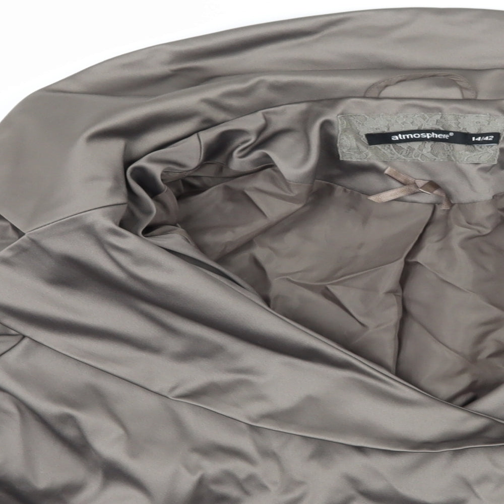 Atmosphere Womens Grey  Satin Jacket  Size 14
