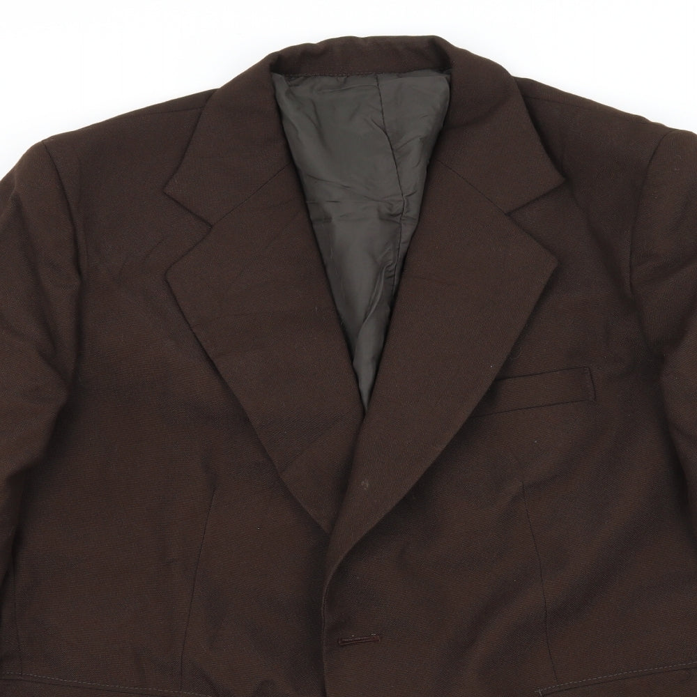Preworn Mens Brown Striped  Jacket Suit Jacket Size L
