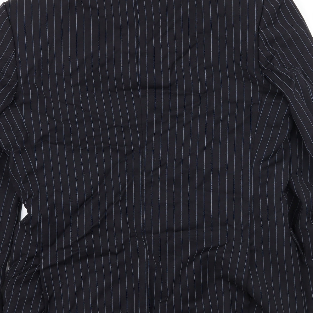 Duffer Mens Blue Striped  Jacket Suit Jacket Size M