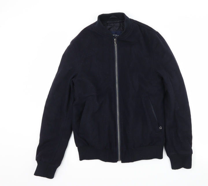 Criminal Womens Blue Bomber Jacket Jacket Size S