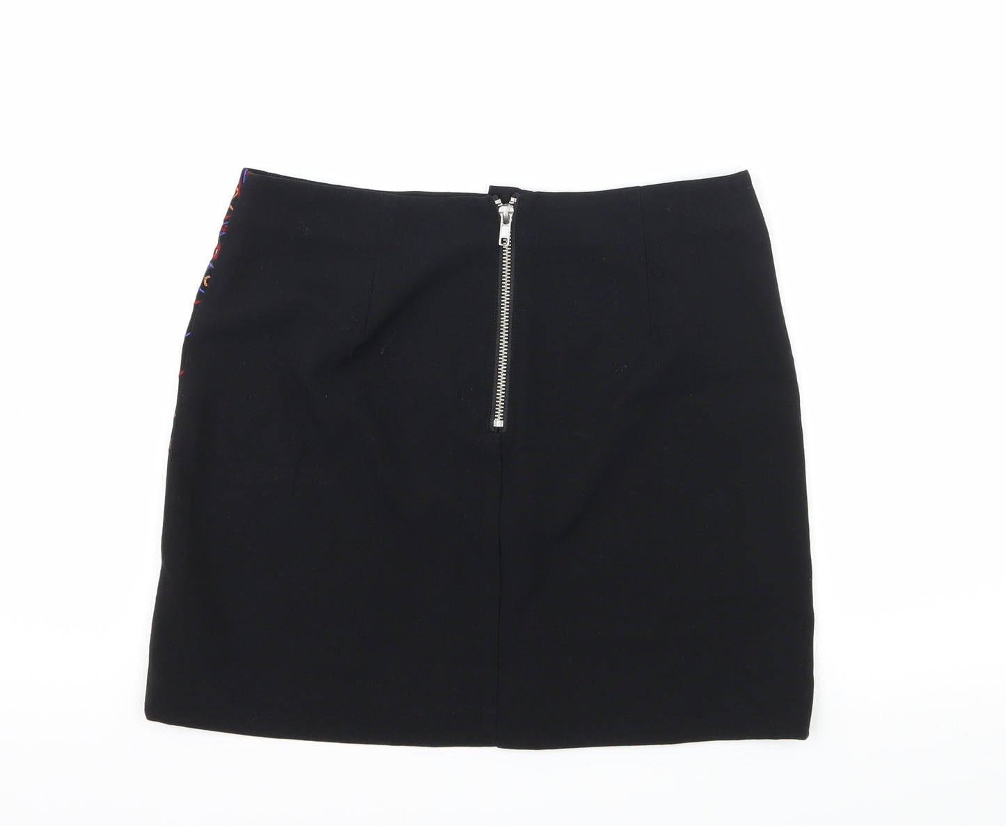 H&M Womens Black Geometric  A-Line Skirt Size 10
