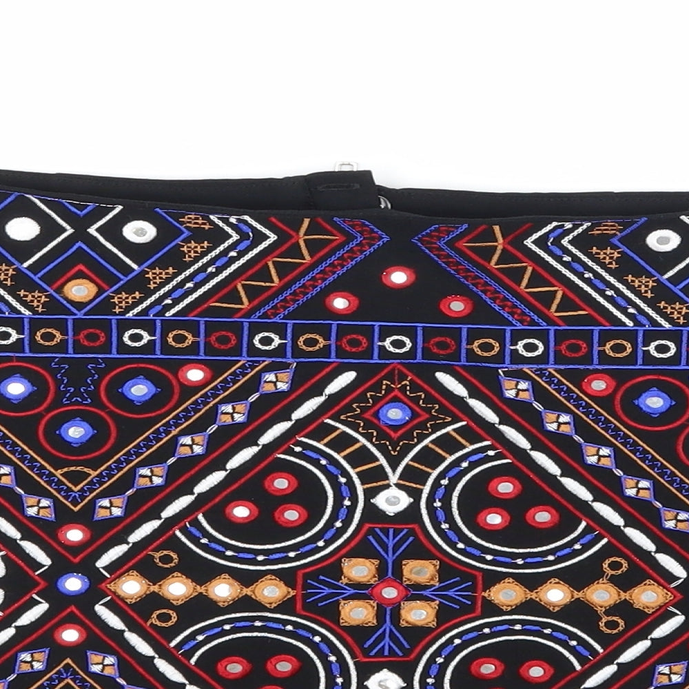 H&M Womens Black Geometric  A-Line Skirt Size 10